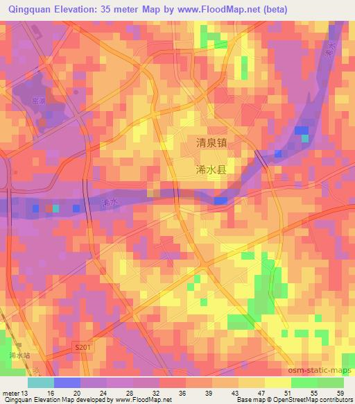 Qingquan,China Elevation Map
