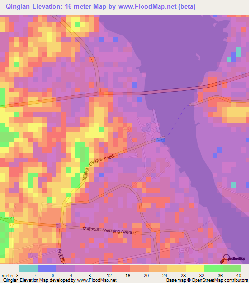 Qinglan,China Elevation Map