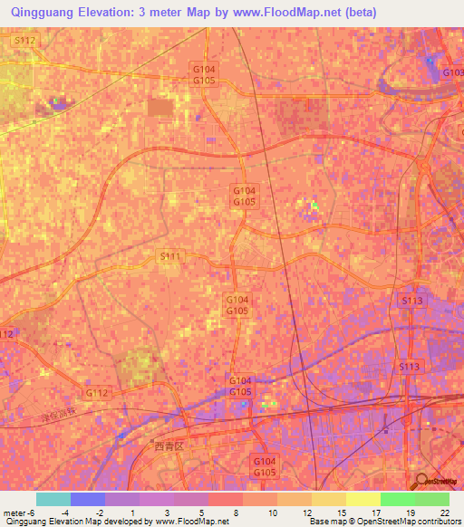Qingguang,China Elevation Map