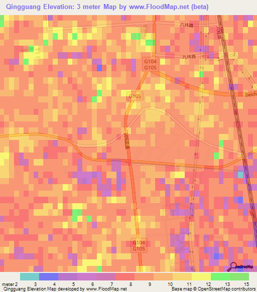 Qingguang,China Elevation Map
