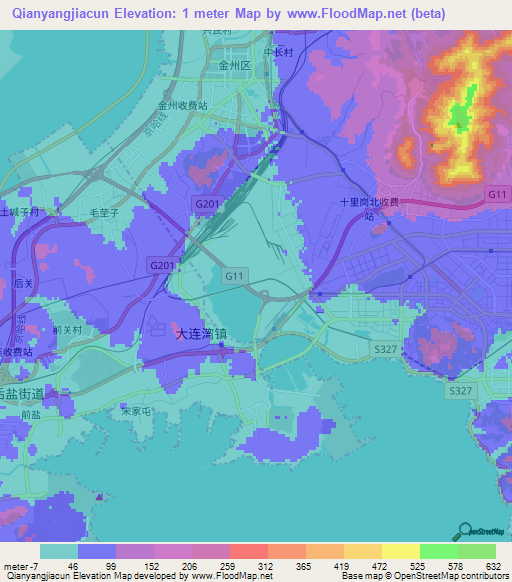 Qianyangjiacun,China Elevation Map