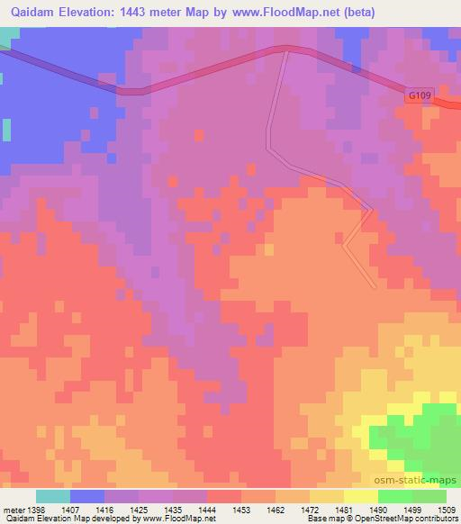 Qaidam,China Elevation Map