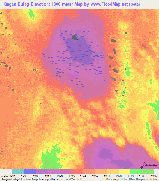 Qagan Bulag,China Elevation Map