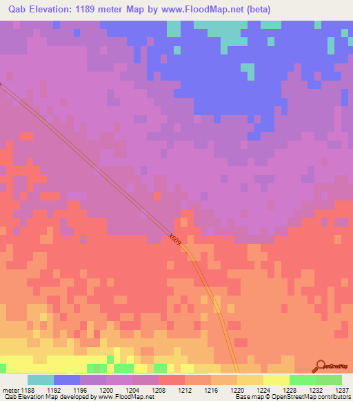 Qab,China Elevation Map