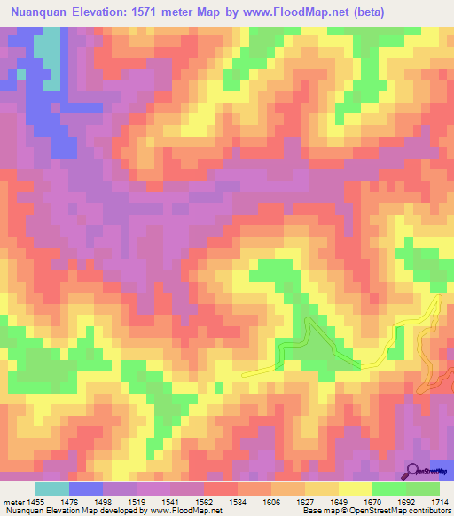 Nuanquan,China Elevation Map