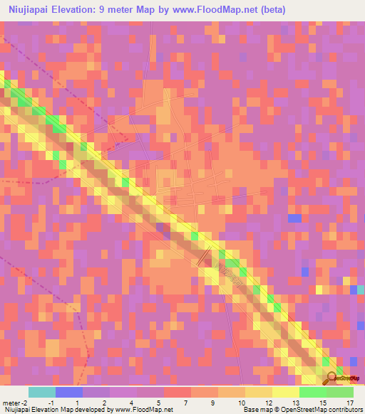 Niujiapai,China Elevation Map