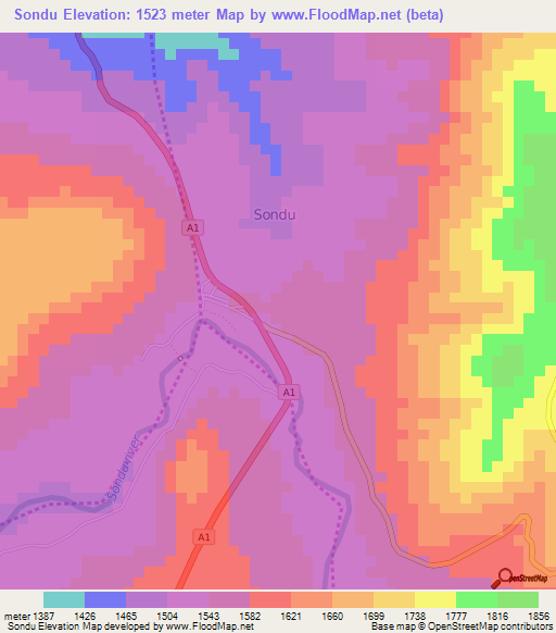 Sondu,Kenya Elevation Map