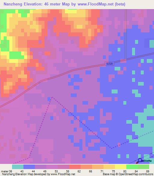 Nanzheng,China Elevation Map