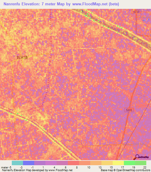 Nanrenfu,China Elevation Map