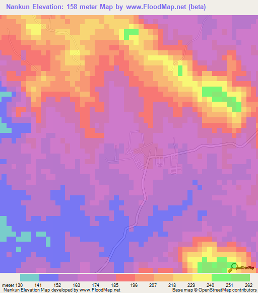 Nankun,China Elevation Map