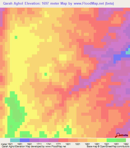 Qarah Aghol,Iran Elevation Map