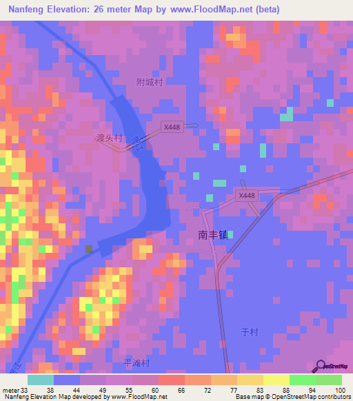 Nanfeng,China Elevation Map