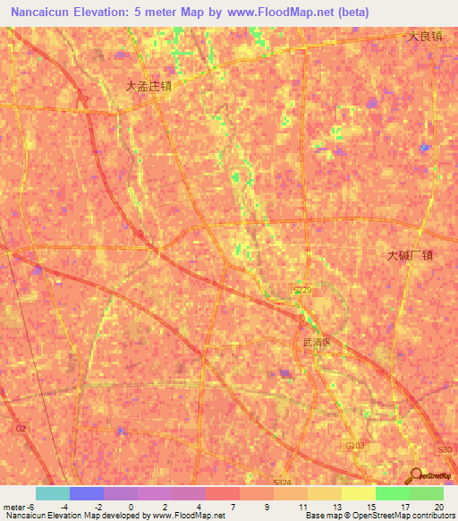 Nancaicun,China Elevation Map