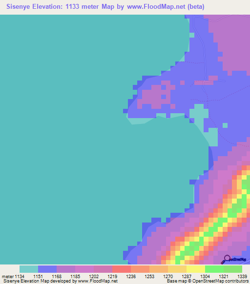 Sisenye,Kenya Elevation Map