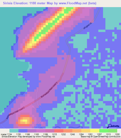 Sirisia,Kenya Elevation Map