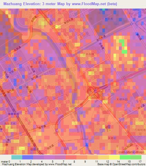 Mazhuang,China Elevation Map