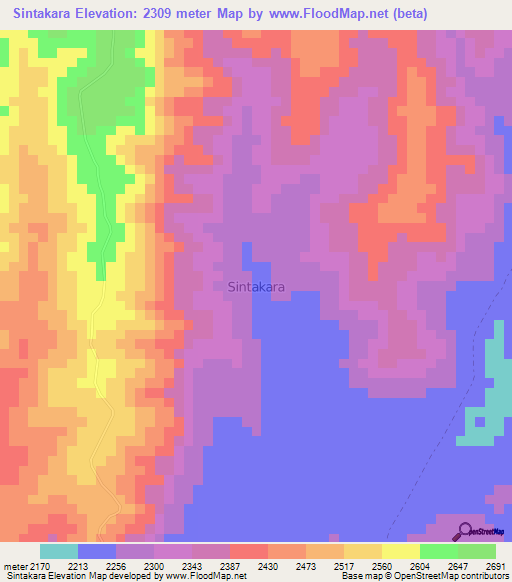 Sintakara,Kenya Elevation Map