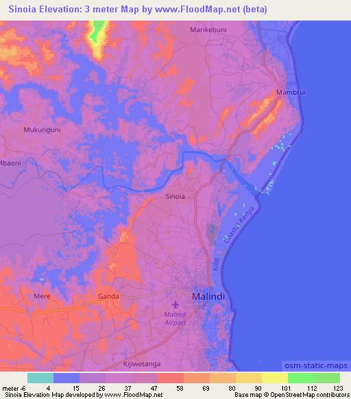 Sinoia,Kenya Elevation Map