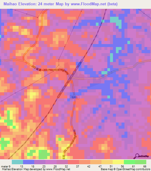 Maihao,China Elevation Map