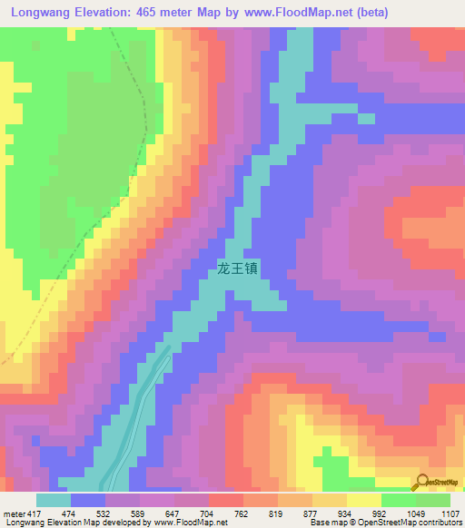 Longwang,China Elevation Map