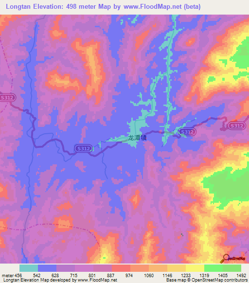 Longtan,China Elevation Map