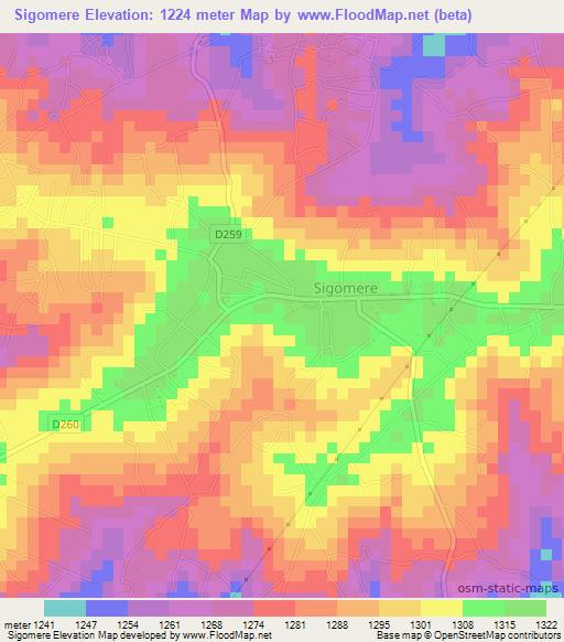 Sigomere,Kenya Elevation Map