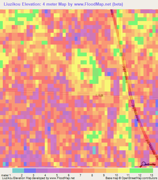 Liuzikou,China Elevation Map