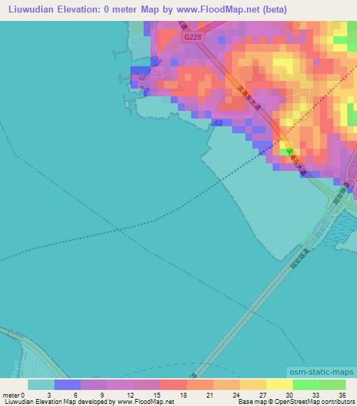 Liuwudian,China Elevation Map