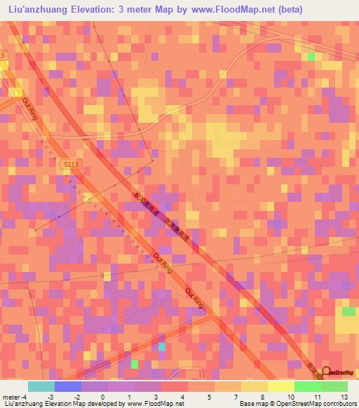 Liu'anzhuang,China Elevation Map