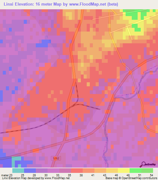 Linxi,China Elevation Map