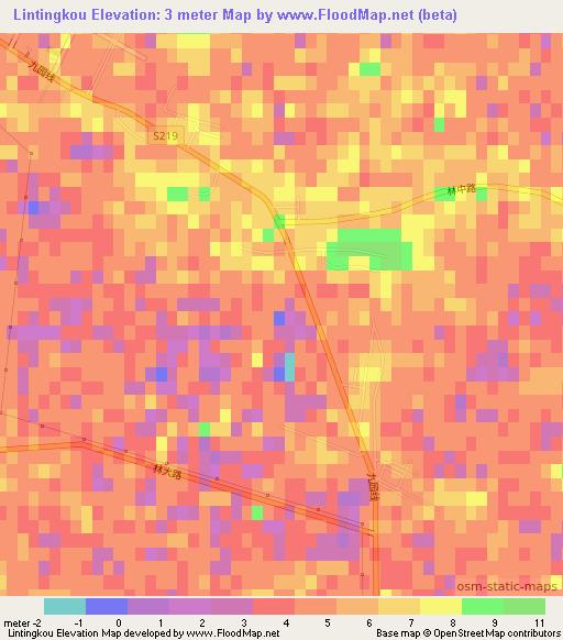 Lintingkou,China Elevation Map