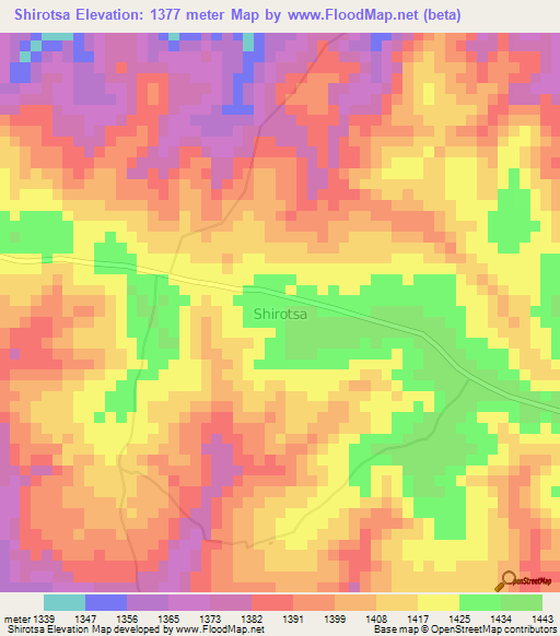 Shirotsa,Kenya Elevation Map