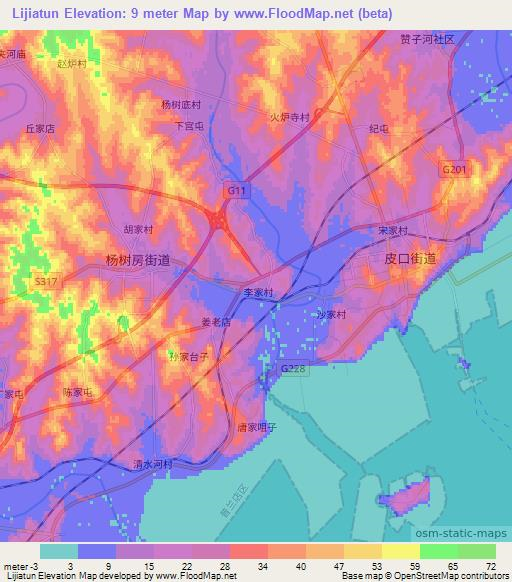 Lijiatun,China Elevation Map