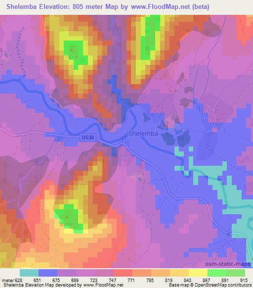 Shelemba,Kenya Elevation Map