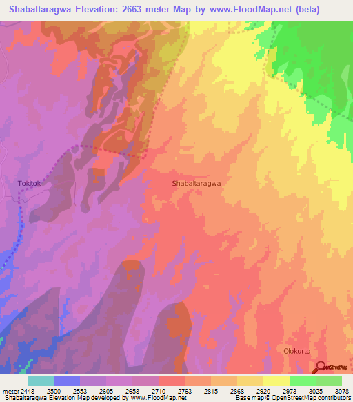 Shabaltaragwa,Kenya Elevation Map