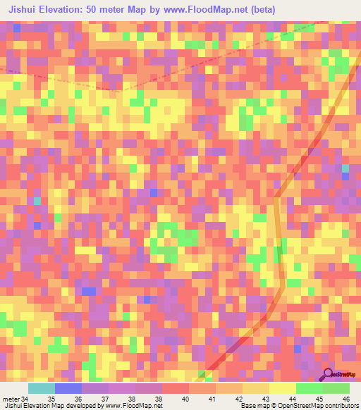 Jishui,China Elevation Map