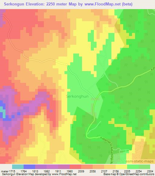 Serkongun,Kenya Elevation Map