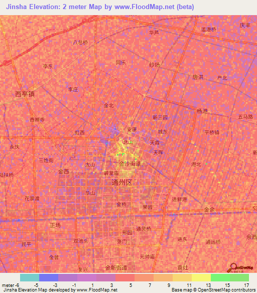 Jinsha,China Elevation Map
