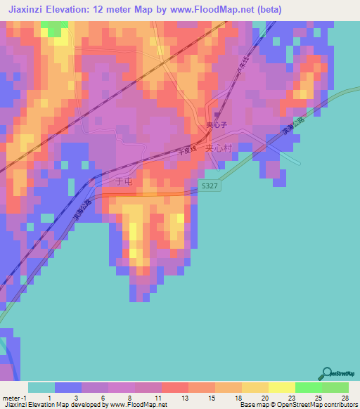 Jiaxinzi,China Elevation Map