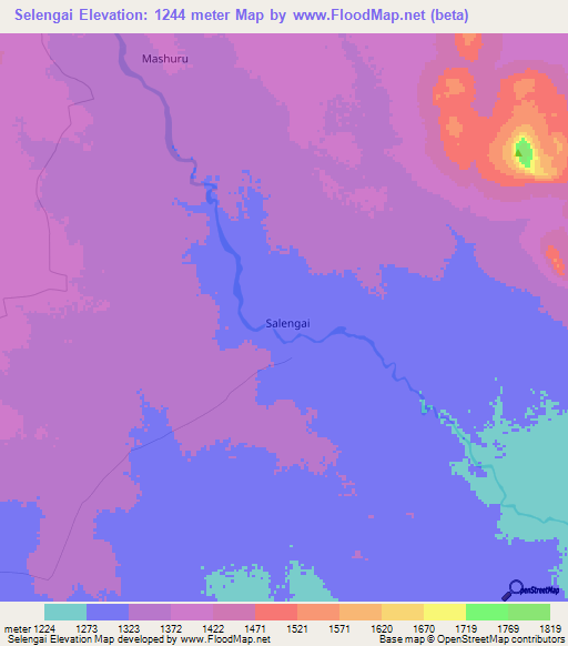 Selengai,Kenya Elevation Map
