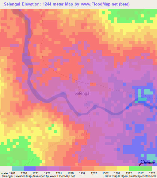 Selengai,Kenya Elevation Map