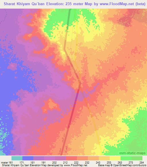 Sharat Khiyam Qu`ban,Syria Elevation Map