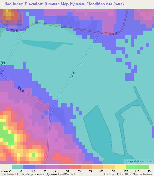 Jiaoliudao,China Elevation Map