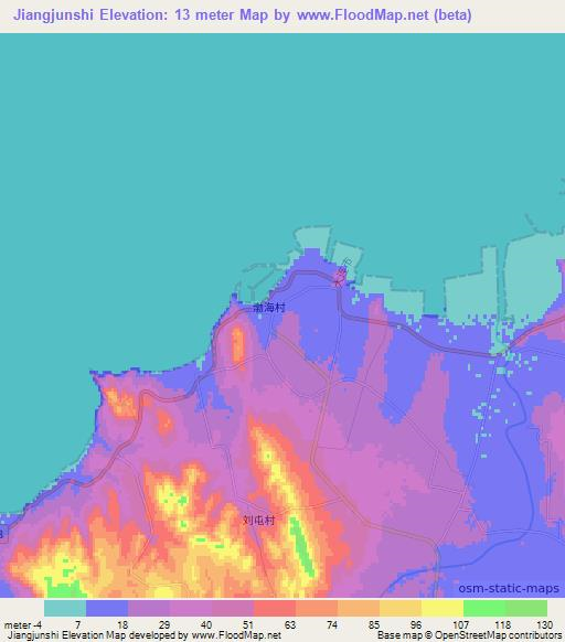 Jiangjunshi,China Elevation Map