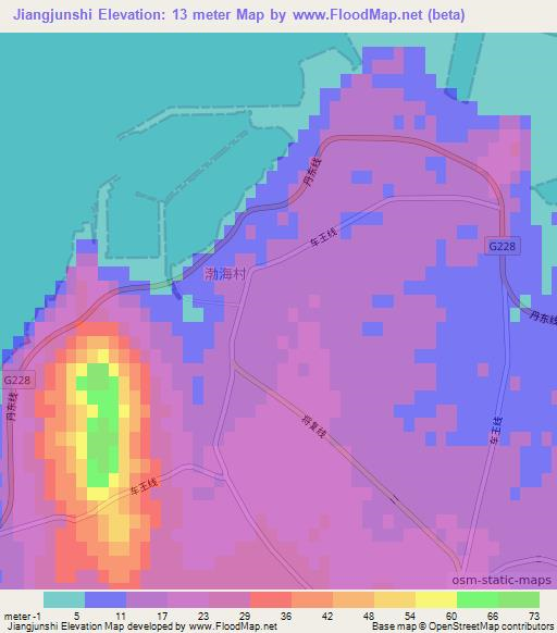 Jiangjunshi,China Elevation Map