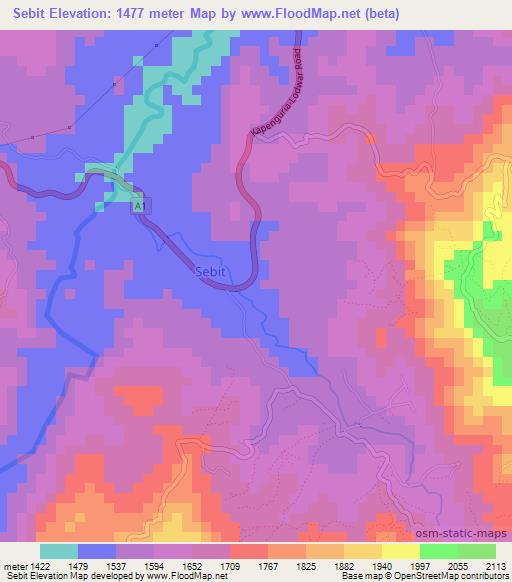 Sebit,Kenya Elevation Map