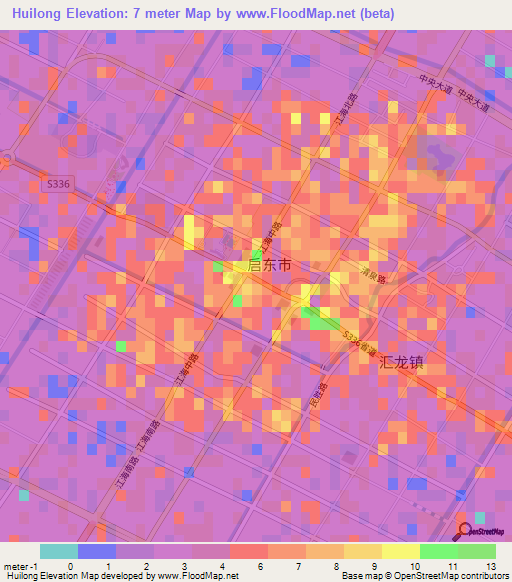 Huilong,China Elevation Map