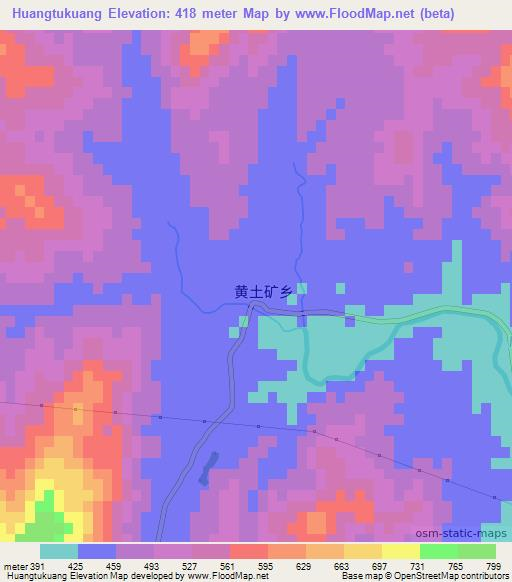 Huangtukuang,China Elevation Map