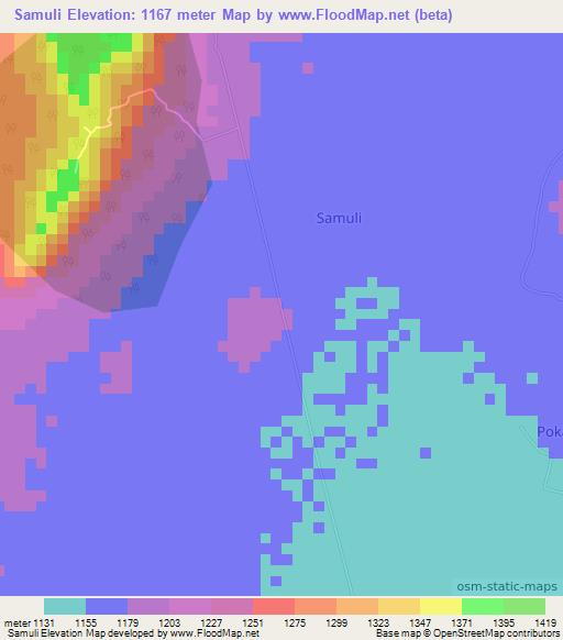 Samuli,Kenya Elevation Map