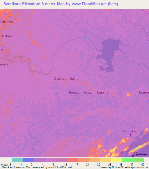 Samikaro,Kenya Elevation Map